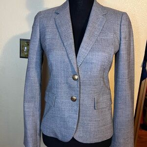 J. Crew Classic Gray Blazer with Gold Buttons